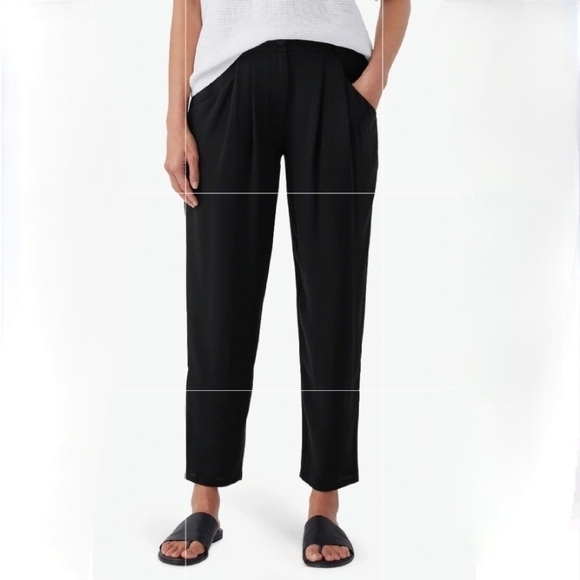 Vince Camuto Black Pull On Drawstring Waist Dress Casual Ankle Pants Size Medium - Picture 1 of 10